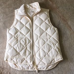 Cream J. Crew puffer vest
